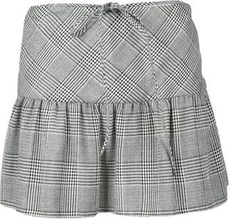 Alessandra Rich Elegante Wollen Gonna Rok - Dames - Korte rokken - Grijs - XS - Wol - Rokken
