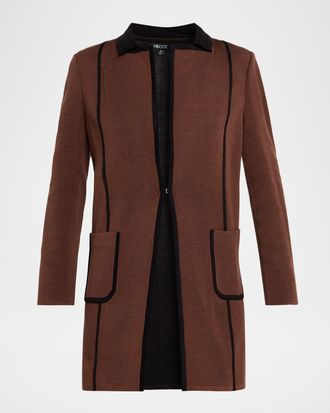 Misook Two-Tone Knit Jacket