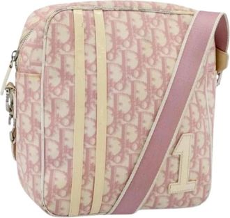 Dior Pre-owned Vintage Canvas Shoulder Bag - Dames - Vintage Schoudertas - Roze - ONE Size - Leer - Vintage