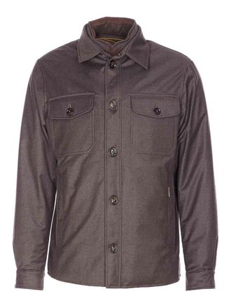 Moorer Brown Duino Down Jacket With Buttons Closure