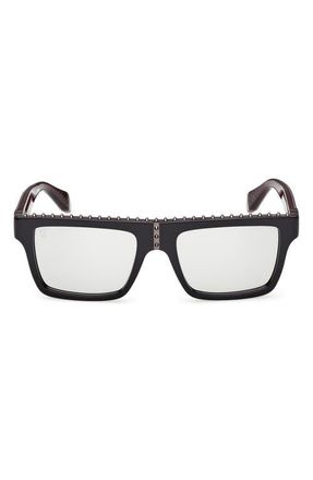 Christian Louboutin 56mm Rectangular Sunglasses in Black Outside/Red Gunmetal at Nordstrom