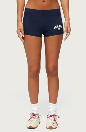 Edikted England Micro Shorts in Navy at Nordstrom, Size X-Small