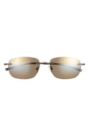 Maui Jim 55mm Core Rimless Rectangle Polarized Sunglasses in Copper Copper Bronze at Nordstrom Rack