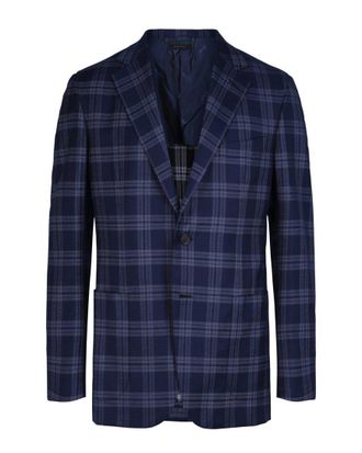Brioni Single-Breasted Wool & Silk Plaid Blazer