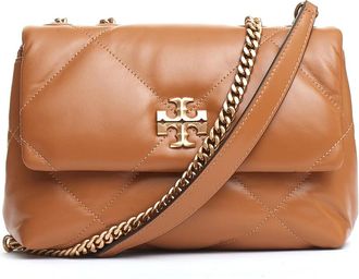 Tory Burch Small Kira Diamond Quilted Convertible Schoudertas - Dames - Schoudertassen - Bruin - ONE Size - Leer - Tassen
