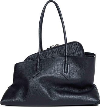 The Attico Womens Top Handle Bag La Passeggiata Medium Black Calf Leather Handbags Hand