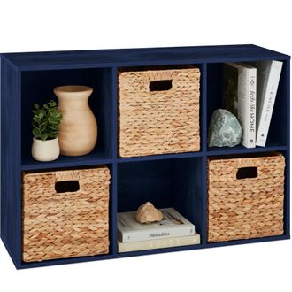 Best Choice Products 6-Cube Bookshelf, 13.5in Display Storage System, Organizer w/ Removable Back Panels