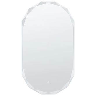 Beliani Espejo De Pared Con Led Moderno Ovalado Para Dormitorio Y Ba&ntilde;o 62 X 109 Cm Cm Plateado Anizy
