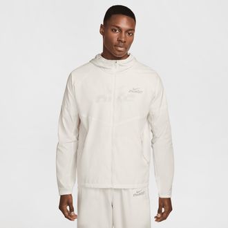 Nike Mens Miler Flash Water-Repellent Running Jacket in White | IB3770-133