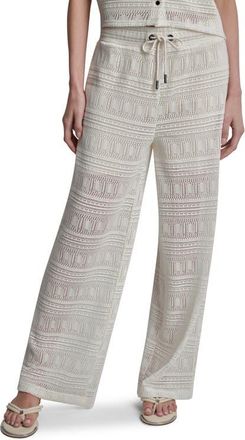 DKNY Open Stitch Drawstring Pants in Coconut at Nordstrom, Size X-Small