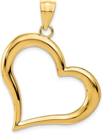 Diamond2Deal 14k Yellow Gold Polished Dangling Heart Pendant