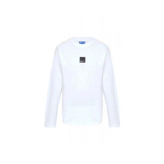 Karl Lagerfeld Tops, Heren, Wit, M, Katoen, Curved Hem Longsleeve