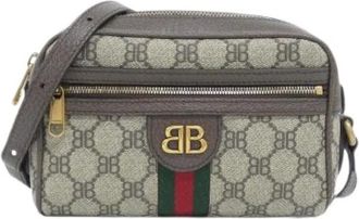 Balenciaga Pre-owned Cross Body Bags, male, Beige, Size: ONE SIZE Pre-owned Hacker Camera Bag Coated Canvas Shoulder Bag