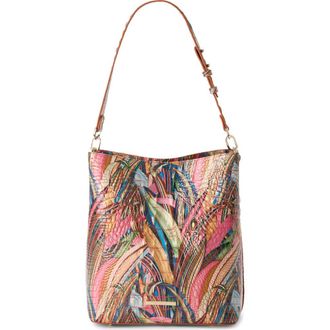 Brahmin Celina Croc Embossed Leather Bucket Bag in Sunleaf at Nordstrom