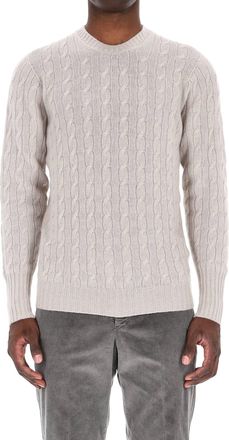 Drumohr Cable Knit Cashmere Crewneck Sweater