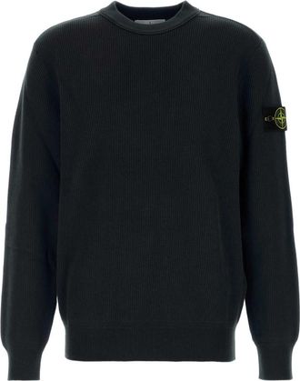 Stone Island Black Knitted Crew Neck Sweater
