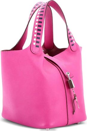Herm&egrave;s Borsa a secchiello Picotin Lock PM in pelle Epsom Tressage - Rosa