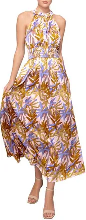 Melloday Print Ruffle Sleeveless Maxi Dress in Blush Multi at Nordstrom, Size X-Small