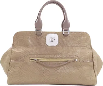 Longchamp Grayish Leather Tote Bag (Pre-Owned)