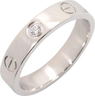 Cartier Silver Clear White Gold (18K) Band Ring (Pre-Owned)