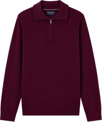 MC2 Saint Barth Buck Half-zip Knit - Heren - Vesten met rits - Paars - M - Kasjmier - Hoodies & sweatvesten