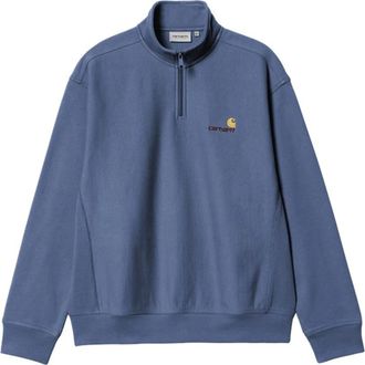 Carhartt Work in Progress Half Zip American Script Sweatshirt - Heren - Vesten met rits - Blauw - 2XL - Katoen - Hoodies & sweatvesten