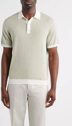 Robert Barakett Jorren Polo Sweater in Desert Green at Nordstrom, Size Xx-Large
