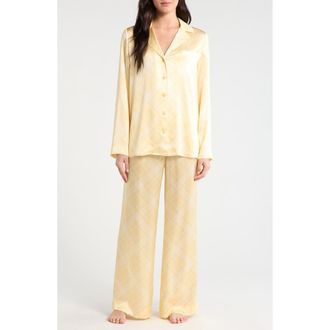 Reformation Ella Silk Pajamas in Caroline Plaid at Nordstrom, Size X-Small