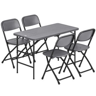 OUTSUNNY Conjunto de jard&iacute;n 118x60x74 cm gris oscuro