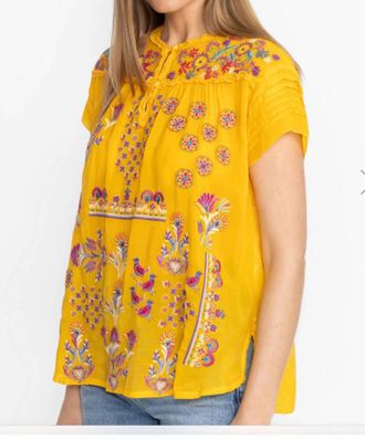 Johnny Was Lafaret Blouse In Yellow