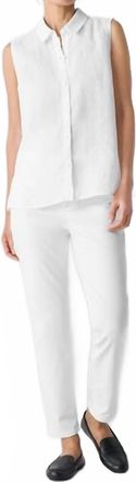 Eileen Fisher Handkerchief Sleeveless Shirt In White