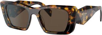 Prada 0pr 08ys Bold Rectangular Tortoiseshell Sunglasses