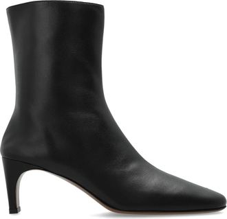Neous Nervia Laarsjes met Hak - Dames - Laarzen met Hak - Zwart - 37 EU - Leer - Schoenen