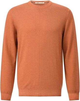 Maurizio Baldassari Klassieke wollen trui - Heren - Ronde hals truien - Oranje - 2XL - Wol - Truien & Vesten
