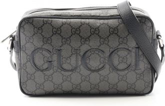Gucci Black Gray Gg Supreme Shoulder Bag (Pre-Owned)