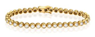 The Diamond Store Lab Diamond Tennis Bracelet Rubover Set 5.00ct F/VS in 18K Gold
