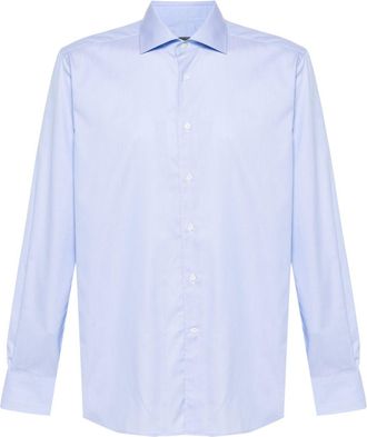 Corneliani mini-checked shirt - men - Cotton - 38 - Blue