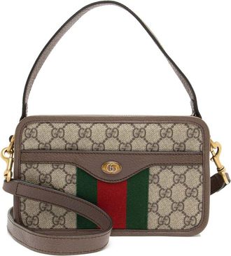 Gucci Brown Gg Supreme Canvas Ophidia Dual Crossbody (Authentic Pre-Loved)