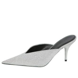 Balenciaga (WMNS) Balenciaga Glitter Knife Slingback Silver 579279WA7018163