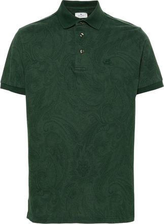 Etro paisley-print polo shirt - men - Cotton - XXXL - Green