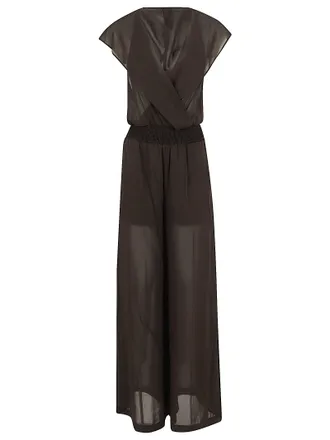 Pinko Camporosso Voile Jumpsuit with Sheer Panels
