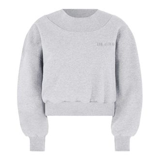 The Attico Sweatshirts, female, Gray, XS, Grey Fleece Sweatshirt with Unique Cut-Out