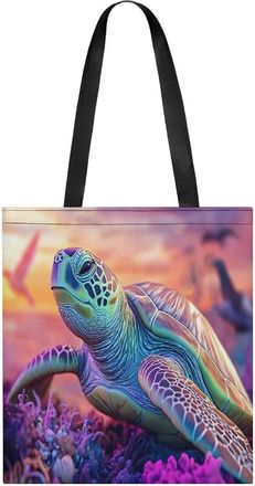 Generic Ocean Sea Turtle Womens Tote Casual Shopping Bag Lightweight Shoulder Bags Hobos Handbag for Work Travel Daily 35x40cm