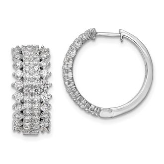 Diamond2Deal 14k Gold 2 ct Lab Grown Diamond Hinged Hoop Earrings VS Clarity, G-H Color