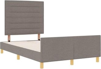vidaXL Estructura De Cama Con Cabecera Taup&eacute; 120 X 200 Cm Tela Vidaxl