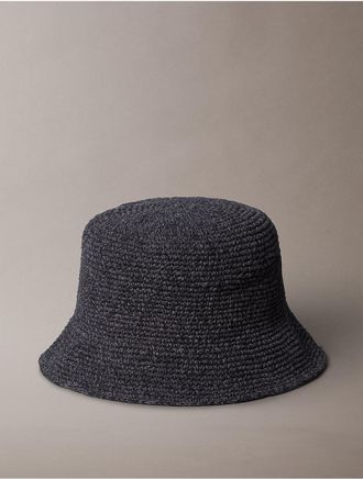 Calvin Klein Womens Crochet Bucket Hat - Black