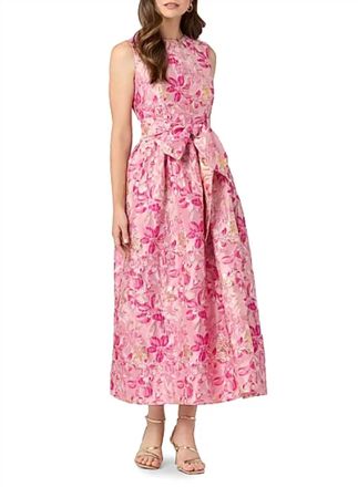 Shoshanna Midnight Serra Dress In Pink/magenta/gold