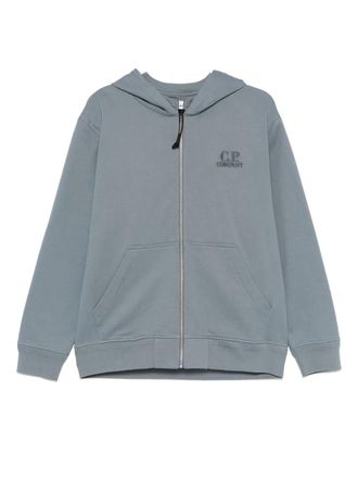 C.P. Company fleece zip-up hoodie - men - Cotton - L - Blue