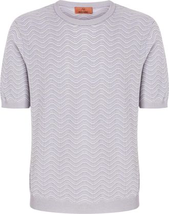 Missoni T-shirt girocollo con motivo ondulato - Grigio
