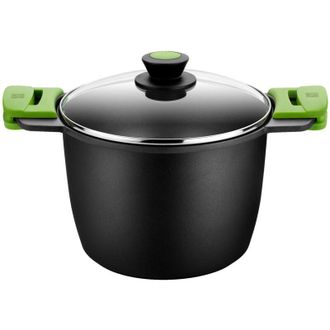 Bra Advanced - pentola alta con coperchio in vetro e silicone maniglie, 20 cm